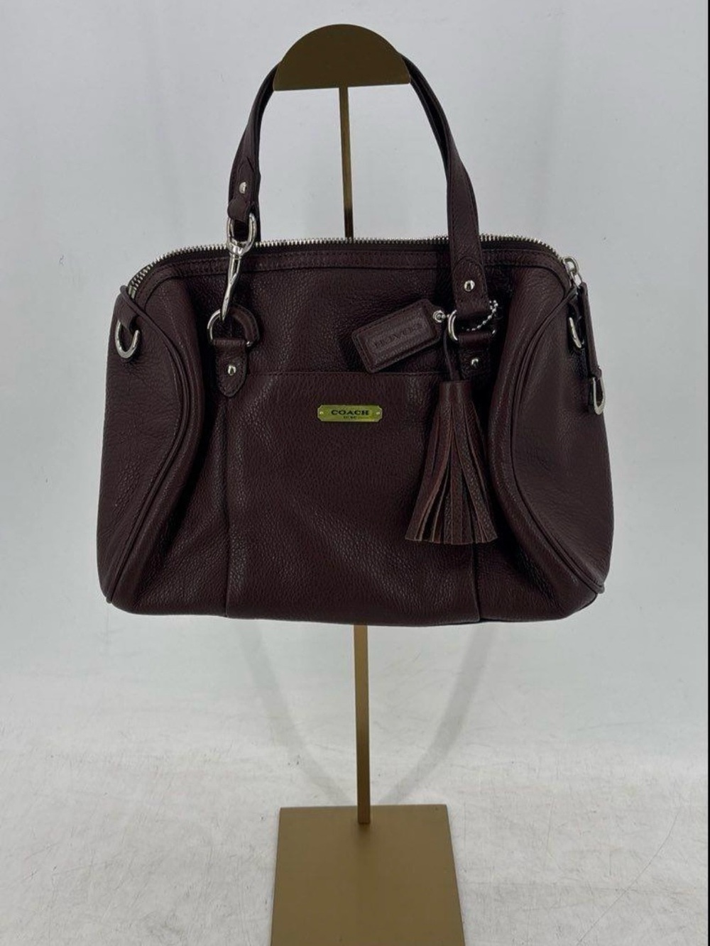 COACH Coach Madison Phoebe F26121 Plum Pebbled Leather Satchel Shoulder Bag